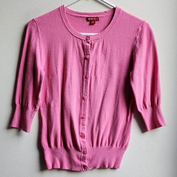 Merona Pink Feminine Button Down Cardigan Size Small - Picture 7 of 14
